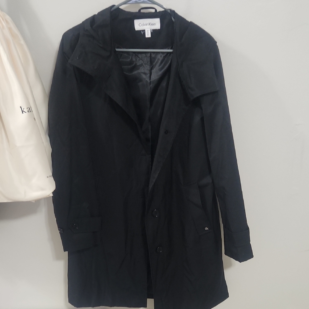 Calvin Klein Women's Black Rain Coat